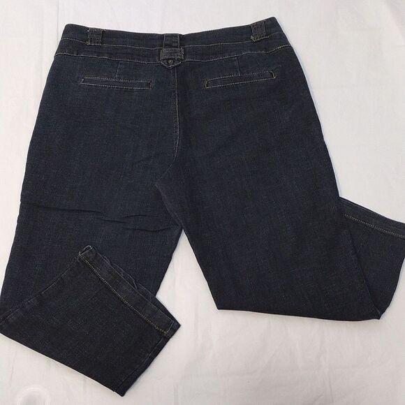 Y2K Black Wash Low Rise Straight Fit Capri Jeans Plussize 14 - Picture 6 of 15
